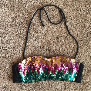 Victoria’s Secret Multicolored Sequin Bikini Top